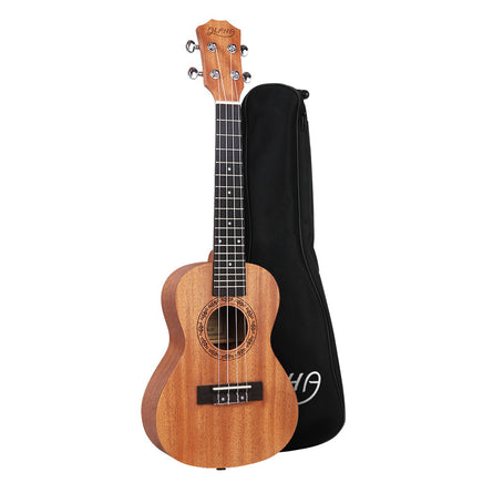 Alpha 23" Ukulele Natural Mahogany Concert Beginner Gift w/ Carry Bag - ElectronX Plus