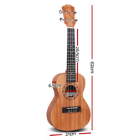 Alpha 23" Ukulele Natural Mahogany Concert Beginner Gift w/ Carry Bag - ElectronX Plus