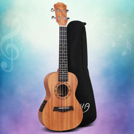 Alpha 26" Ukulele Equaliser Natural Mahogany Tenor Beginner Gift w/ Bag - ElectronX Plus