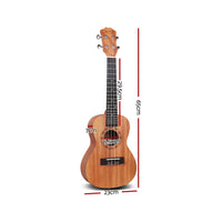 Alpha 26" Ukulele Natural Mahogany Tenor Beginner Gift w/ Carry Bag - ElectronX Plus