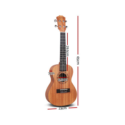 Alpha 26" Ukulele Natural Mahogany Tenor Beginner Gift w/ Carry Bag - ElectronX Plus