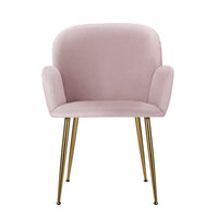 Artiss Dining Chairs Set of 2 Velvet Armchair Pink - ElectronX Plus