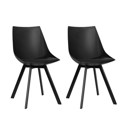 Artiss Dining Chairs Set of 2 PU Leather Plastic Metal Black - ElectronX Plus