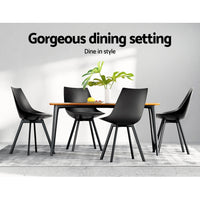 Artiss Dining Chairs Set of 2 PU Leather Plastic Metal Black - ElectronX Plus