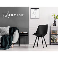 Artiss Dining Chairs Set of 2 PU Leather Plastic Metal Black - ElectronX Plus