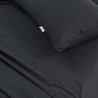 Elan Linen 100% Egyptian Cotton Vintage Washed 500TC Charcoal Double Bed Sheets Set - ElectronX Plus