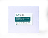 Elan Linen 100% Egyptian Cotton Vintage Washed 500TC White Double Bed Sheets Set - ElectronX Plus