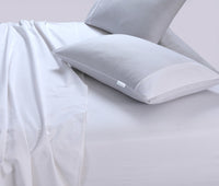 Elan Linen 100% Egyptian Cotton Vintage Washed 500TC White Double Bed Sheets Set - ElectronX Plus