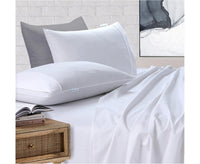 Elan Linen 100% Egyptian Cotton Vintage Washed 500TC White King Bed Sheets Set - ElectronX Plus