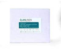 Elan Linen 100% Egyptian Cotton Vintage Washed 500TC White King Bed Sheets Set - ElectronX Plus