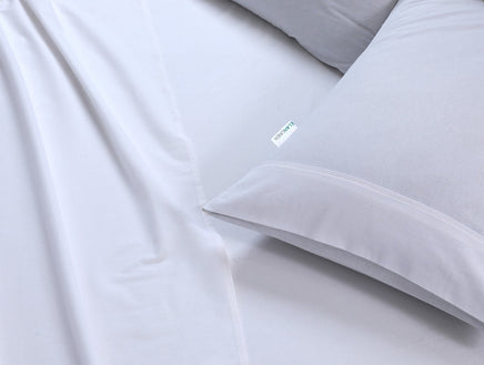 Elan Linen 100% Egyptian Cotton Vintage Washed 500TC White King Single Bed Sheets Set - ElectronX Plus