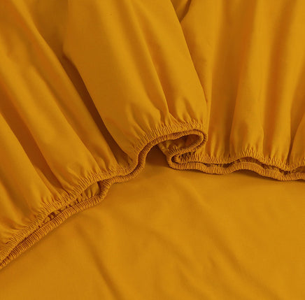 Elan Linen 100% Egyptian Cotton Vintage Washed 500TC Mustard Queen Bed Sheets Set - ElectronX Plus