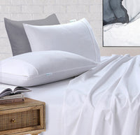 Elan Linen 100% Egyptian Cotton Vintage Washed 500TC White Queen Bed Sheets Set - ElectronX Plus