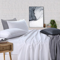 Elan Linen 100% Egyptian Cotton Vintage Washed 500TC White Single Bed Sheets Set - ElectronX Plus