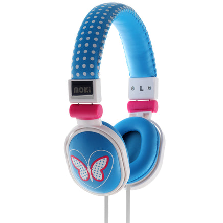 Moki Popper - Butterfly Blue soft cushioned premium DJ Style headphone - ElectronX Plus