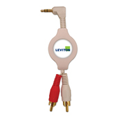 LEVITON SECURITY & AUTOMATION 3.5MM TO 2X RCA CABLE RETRACTABLE PATCH LEAD FOR LEVITON HI-FI - ElectronX Plus