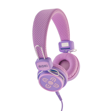 MOKI Kid Safe Volume Limited Pink & Purple Headphones - ElectronX Plus