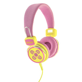 MOKI Kid Safe Volume Limited Pink & Yellow Headphones - ElectronX Plus