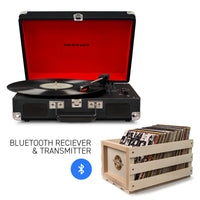 CROSLEY Crosley Cruiser Black - Bluetooth Turntable & Record Storage Crate - ElectronX Plus