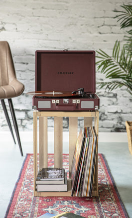 CROSLEY Crosley Cruiser Burgundy - Bluetooth Turntable & Record Storage Crate - ElectronX Plus