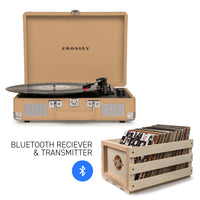 CROSLEY Crosley Cruiser Light Tan - Bluetooth Turntable & Record Storage Crate - ElectronX Plus