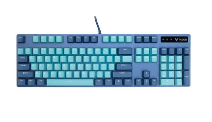 RAPOO V500 Pro Backlit Mechanical Gaming Keyboard - Spill Resistant, Metal Cover, Ideal for Entry Level Gamers--Cyan Blue - ElectronX Plus