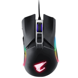 GIGABYTE AORUS M5 Optical Gaming Mouse USB Wired 16000dpi 125fps 118g 3D Scroll 50 million clicks Matte Black RGB Fusion On-the-fly DPI Adjustment - ElectronX Plus