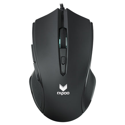 RAPOO V20S LED Optical Gaming Mouse Black - Up to 3000dpi 16m Colour 5 Programmable Buttons - ElectronX Plus