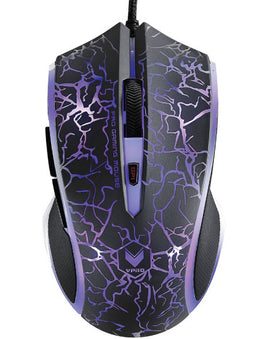 RAPOO V20S LED Optical Gaming Mouse Lighting Black - Upto3000dpi 16m Colour 5 Programmable Buttons - ElectronX Plus