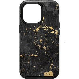 OTTERBOX Apple iPhone 13 Pro Symmetry Series Antimicrobial Case - Enigma Graphic (Black/Gold) (77-83576), Wireless charging compatible, Ultra-thin de - ElectronX Plus