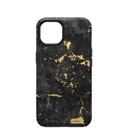 OTTERBOX Apple iPhone 13 Symmetry Series Antimicrobial Case - Enigma Graphic (Black/Gold) (77-85373), Wireless charging compatible, Ultra-thin design - ElectronX Plus