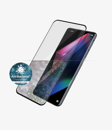 PANZER GLASS Screen Protector - Case Friendly - For Oppo Find X3 Pro -Full Frame Coverage,Anti-Bacterial,Crystal Clear,100% Touch Preservation - ElectronX Plus