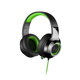 EDIFIER V4 (G4) 7.1 Virtual Surround Sound USB Gaming Headset Green - V7.1 Surround Sound/ Retractable Mic/LED Lights Mesh/USB/Gaming/PC/Laptop - ElectronX Plus