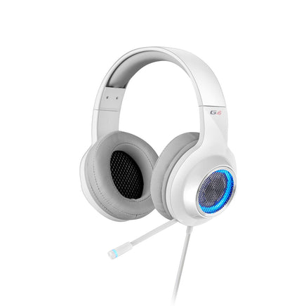 EDIFIER V4 (G4) 7.1 Virtual Surround Sound USB Gaming Headset White - V7.1 Surround Sound/ Retractable Mic/LED Lights Mesh/USB/Gaming/PC/Laptop(LS) - ElectronX Plus