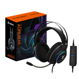 GIGABYTE AORUS H1 Gaming Headset, Virtual 7.1 Channel, 50mm Drivers, RGB, In-Line Audio Controls, ENC Microphone, - ElectronX Plus