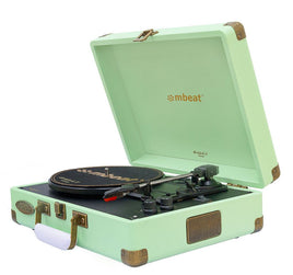 MBEAT Woodstock 2 Tiffany Green Retro Turntable Player - ElectronX Plus