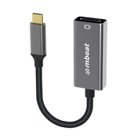 MBEAT Elite USB-C to HDMI Adapter - Converts USB-C to HDMI Female Port, Supports 4K@60Hz (3840×2160), Gold Plated, Aluminium, Nylon braided Cable - ElectronX Plus