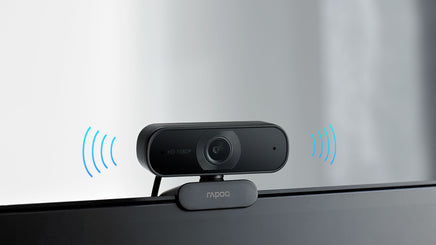 RAPOO C260 Webcam FHD 1080P/HD720P, USB 2.0 Compatible Win7/8/10, Mac OS X 10.6 or above, Chrome OS and Android V5.0 or above - Ideal for TEAMS, Zoom - ElectronX Plus