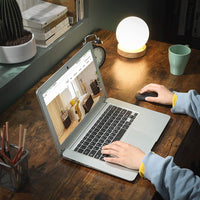 L-Shaped Computer Desk, Rustic Brown and Black - ElectronX Plus