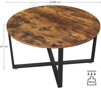 Round Coffee Table Rustic Brown and Black - ElectronX Plus