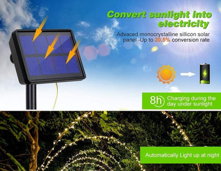 200 Waterproof LED Solar Fairy Light Outdoor with 8 Lighting Modes for Home,Garden and Decoration - ElectronX Plus