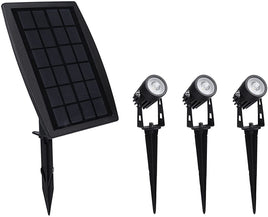 3 x LED Spotlights Powered Solar Garden Lights Outdoor Waterproof (Warm White) - ElectronX Plus