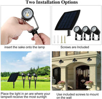 3 x LED Spotlights Powered Solar Garden Lights Outdoor Waterproof (Warm White) - ElectronX Plus