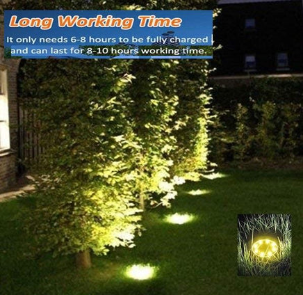 8 Pack LED Solar Pathway Lights Outdoor Solar Ground Lights (Warm White) - ElectronX Plus