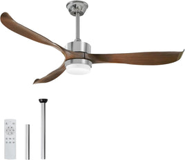 Modern Ceiling Fan with Lights, Remote, Brown - ElectronX Plus