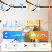 Modern Ceiling Fan with Lights, Remote, Brown - ElectronX Plus