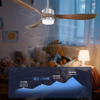 Modern Ceiling Fan with Lights, Remote, Brown - ElectronX Plus