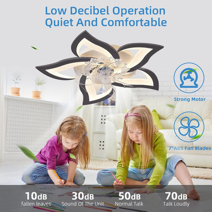 Low Ceiling Light Fan, Low Profile, 6 Wind Speed, 3 Colors (69 cm) - ElectronX Plus