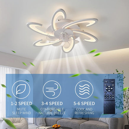 Low Ceiling Light Fan, Low Profile, 6 Wind Speed, 3 Colors (82 cm) - ElectronX Plus