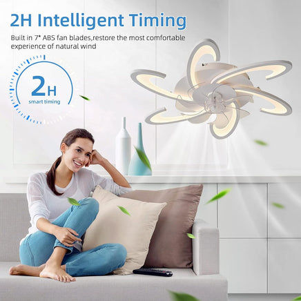 Low Ceiling Light Fan, Low Profile, 6 Wind Speed, 3 Colors (82 cm) - ElectronX Plus